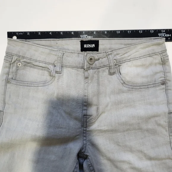 Hudson Girls Straight Leg Jeans Size 14 Gray Stretch Mid Rise Denim - Picture 11 of 12